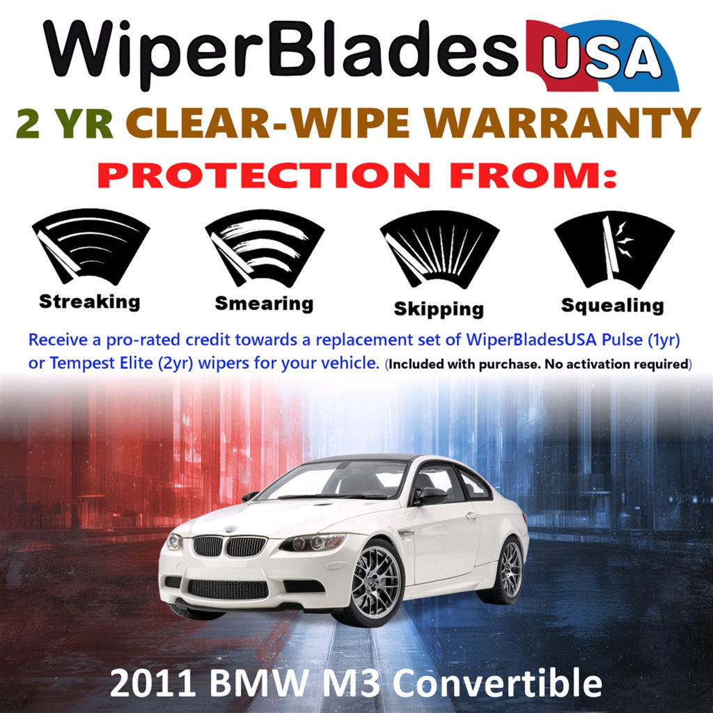 2011 BMW M3 Front Wiper blades Set  Includes 2yr Wear Warranty & Free Delivery
