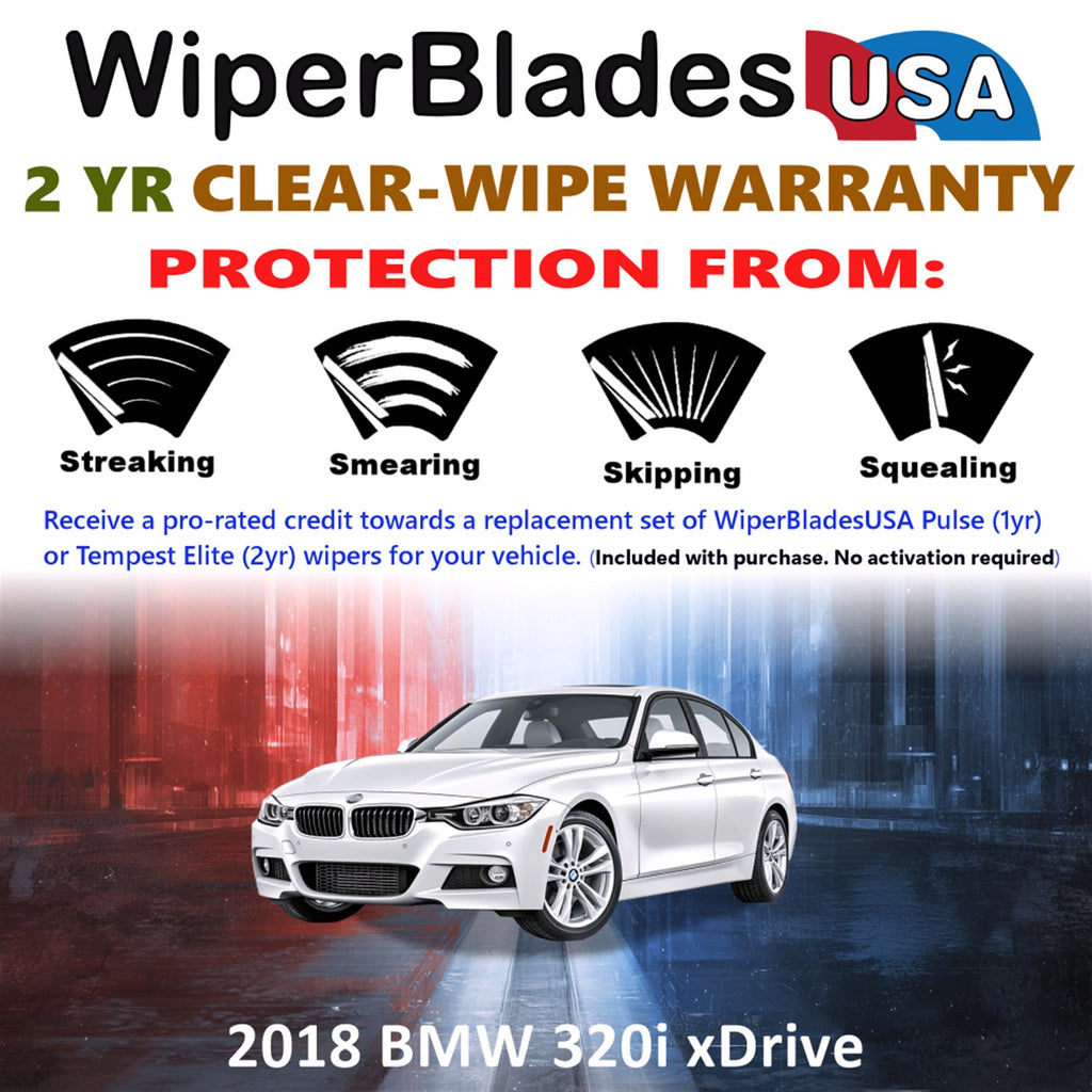 2018 BMW 320i xDrive Front Wiper blades Set  Includes 2yr Wear Warranty & Free Delivery