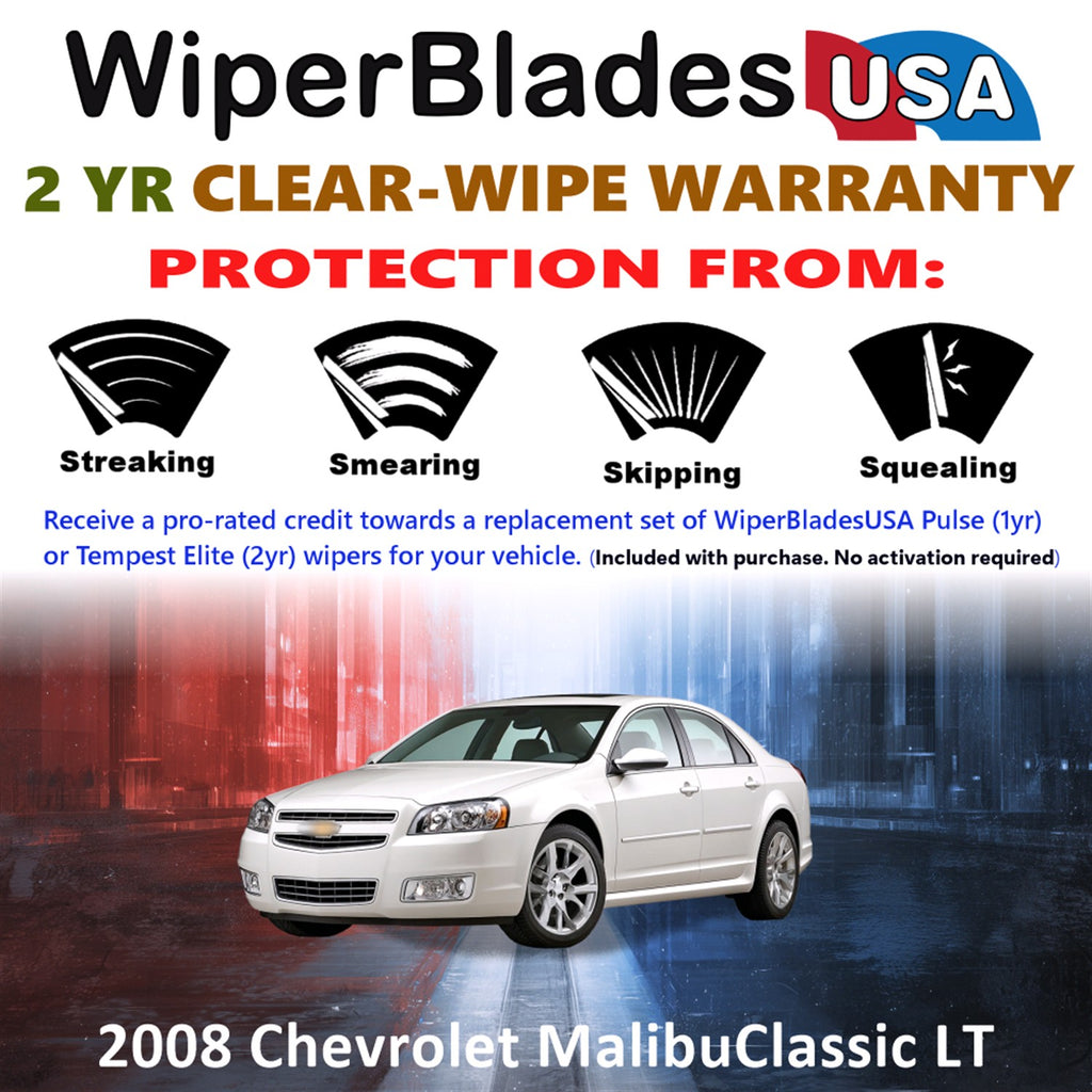 2008 Chevrolet Malibu Classic LT Front Wiper blades Set  Includes 2yr Wear Warranty & Free Delivery