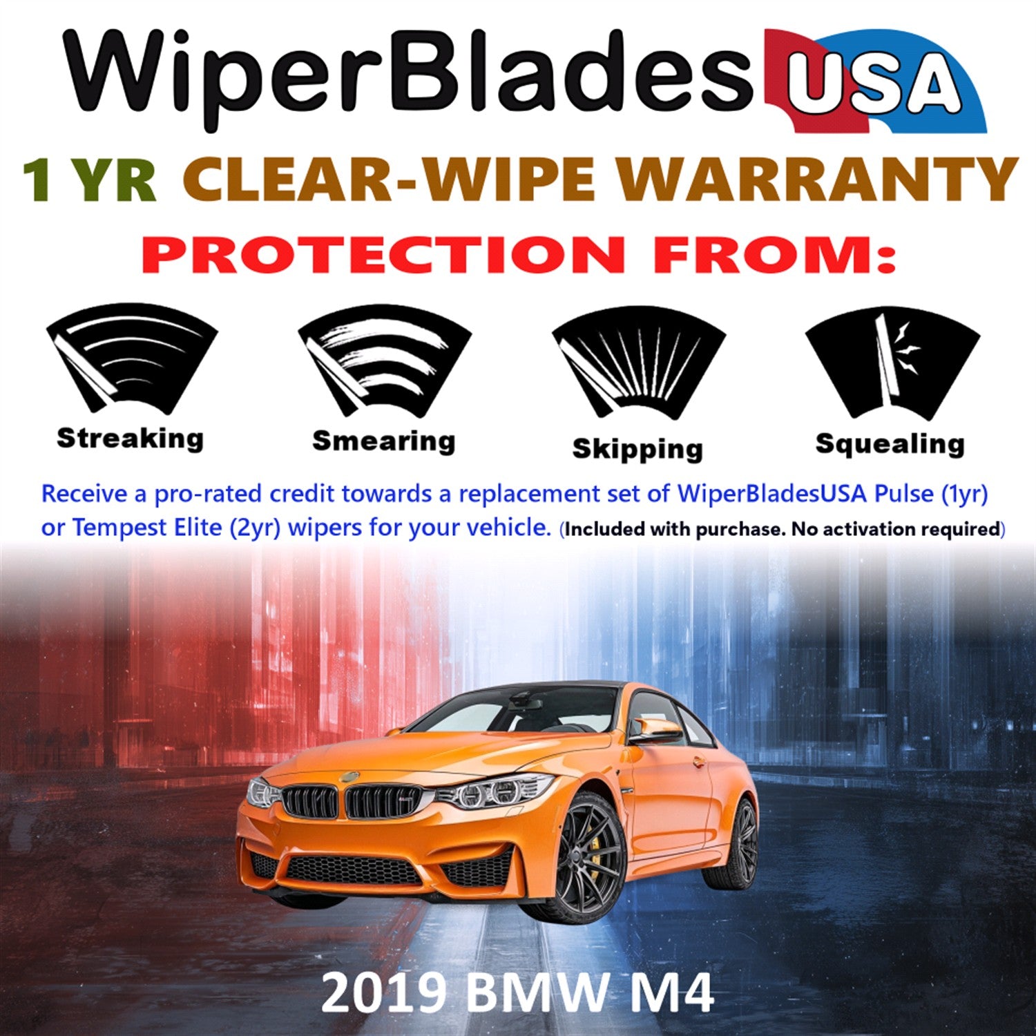 2019 BMW M4 Front Wiper blades Set Includes 1yr Wear Warranty & Free Delivery