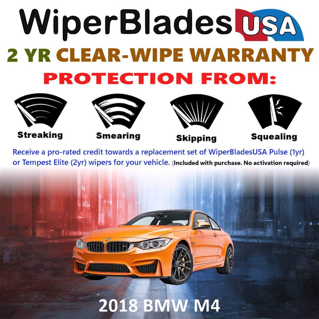 2018 BMW M4 Front Wiper blades Set  Includes 2yr Wear Warranty & Free Delivery