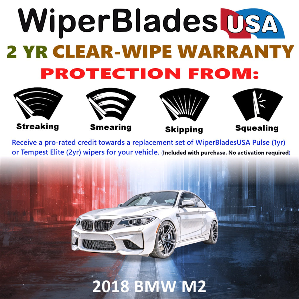 2018 BMW M2 Front Wiper blades Set  Includes 2yr Wear Warranty & Free Delivery
