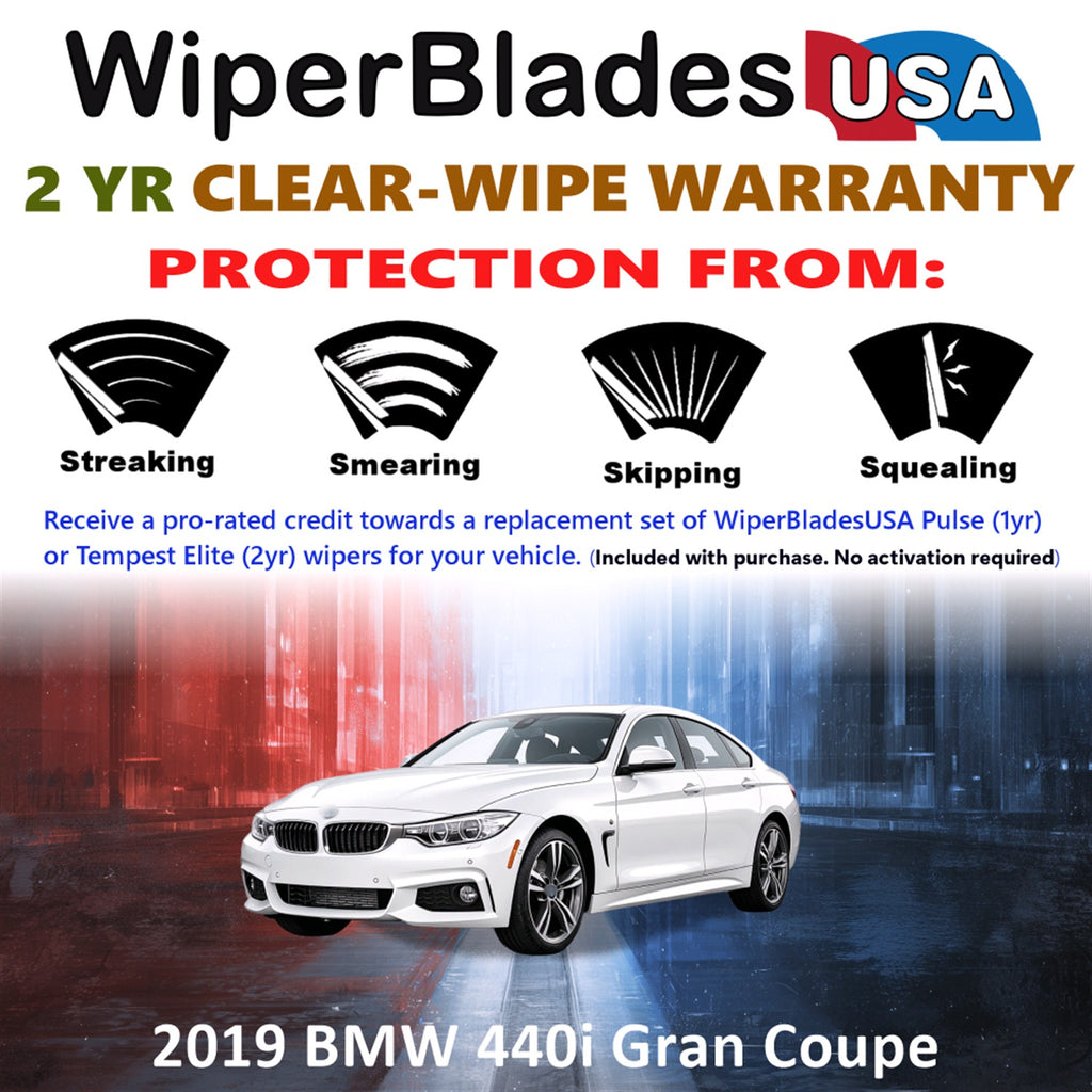 2019 BMW 440i Gran Coupe Front Wiper blades Set  Includes 2yr Wear Warranty & Free Delivery