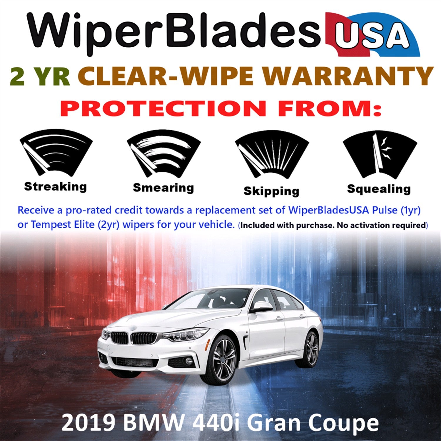 2019 BMW 440i Gran Coupe Front Wiper blades Set  Includes 2yr Wear Warranty & Free Delivery