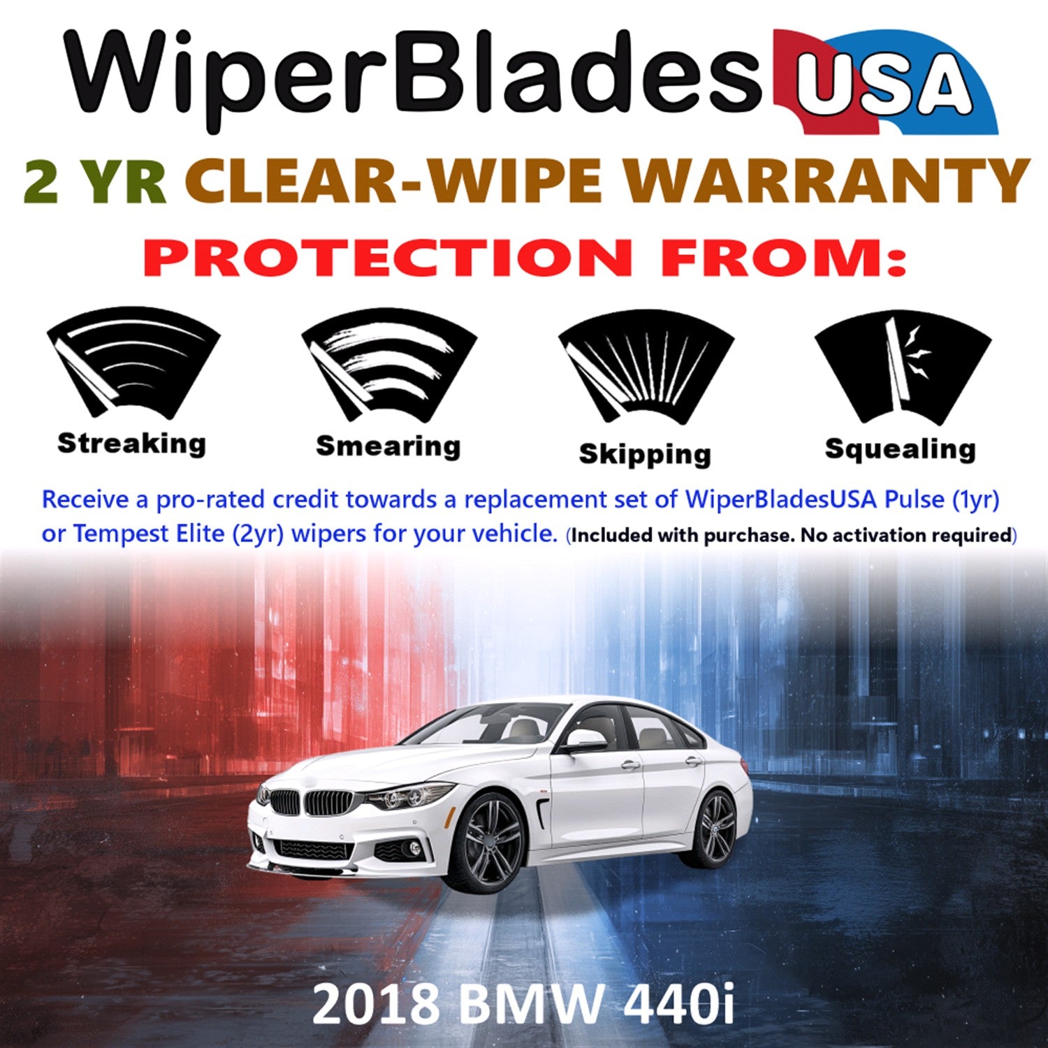 2018 BMW 440i Front Wiper blades Set  Includes 2yr Wear Warranty & Free Delivery