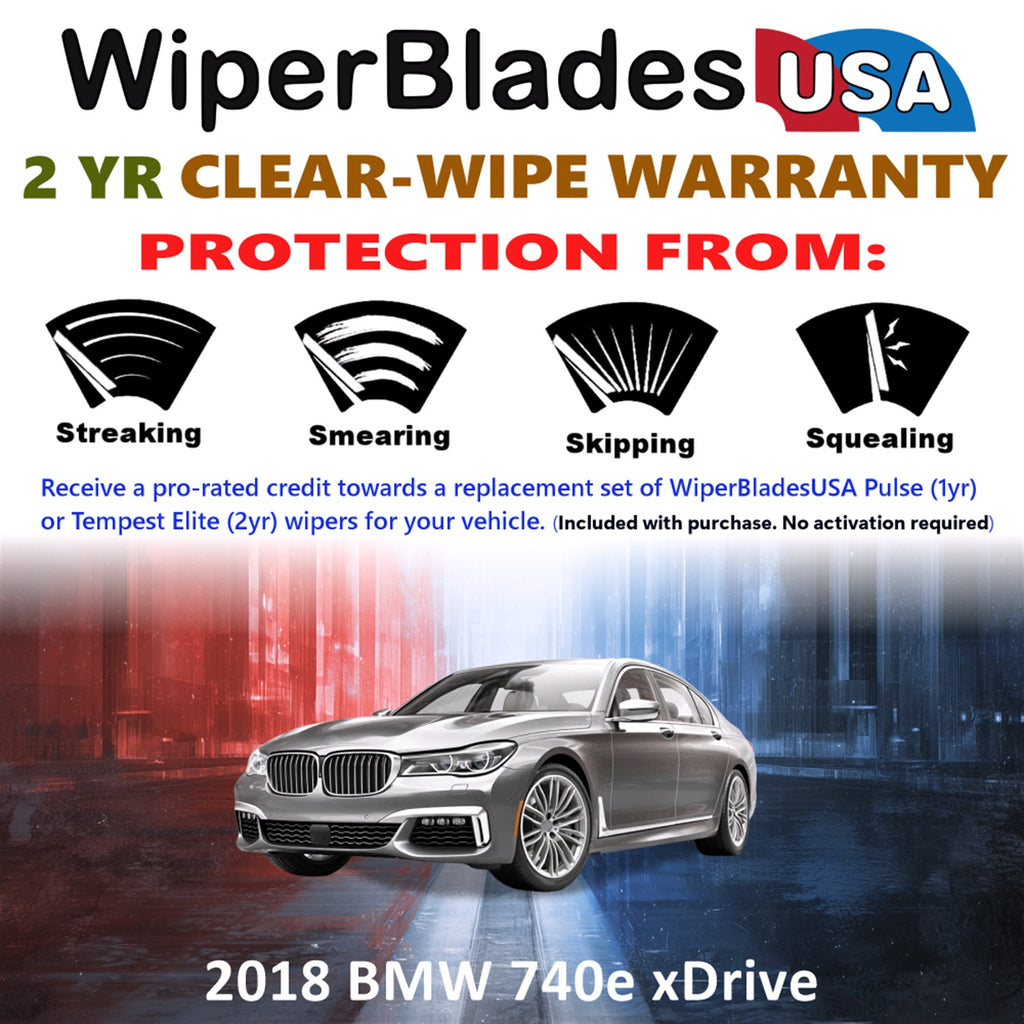 2018 BMW 740e xDrive Front Wiper blades Set  Includes 2yr Wear Warranty & Free Delivery