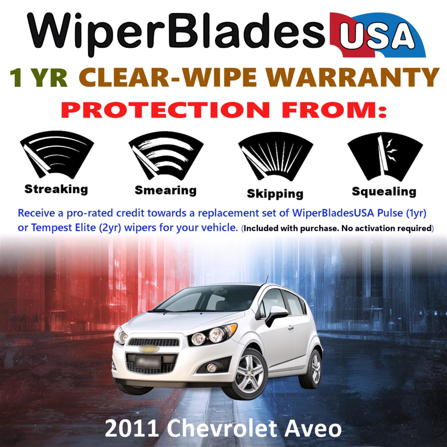 2011 Chevrolet Aveo Front Wiper blades Set Includes 1yr Wear Warranty & Free Delivery