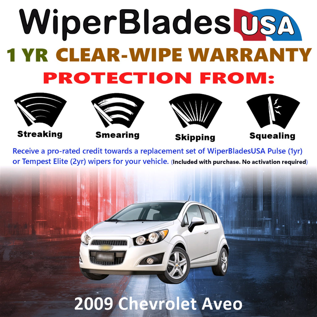 2009 Chevrolet Aveo Front Wiper blades Set Includes 1yr Wear Warranty & Free Delivery