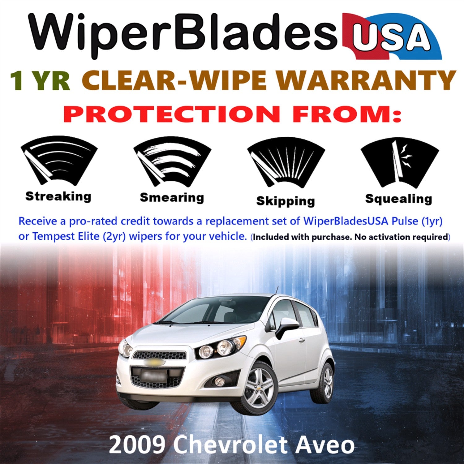 2009 Chevrolet Aveo Front Wiper blades Set Includes 1yr Wear Warranty & Free Delivery