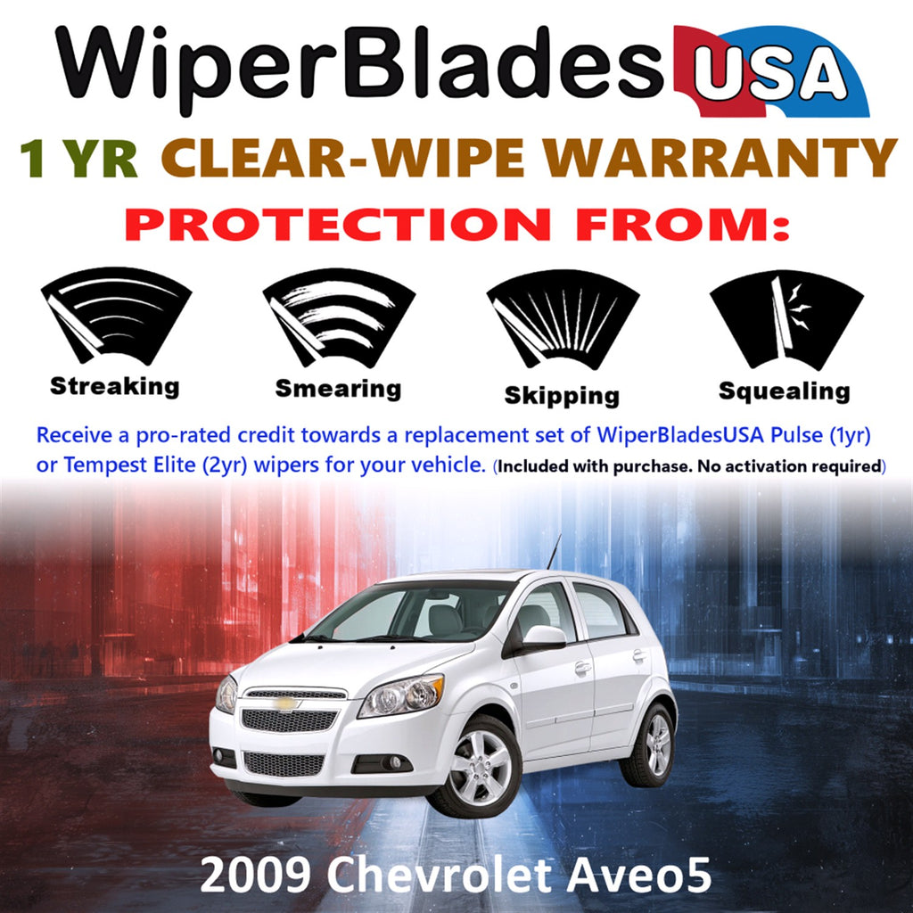 2009 Chevrolet Aveo5 Front Wiper blades Set Includes 1yr Wear Warranty & Free Delivery