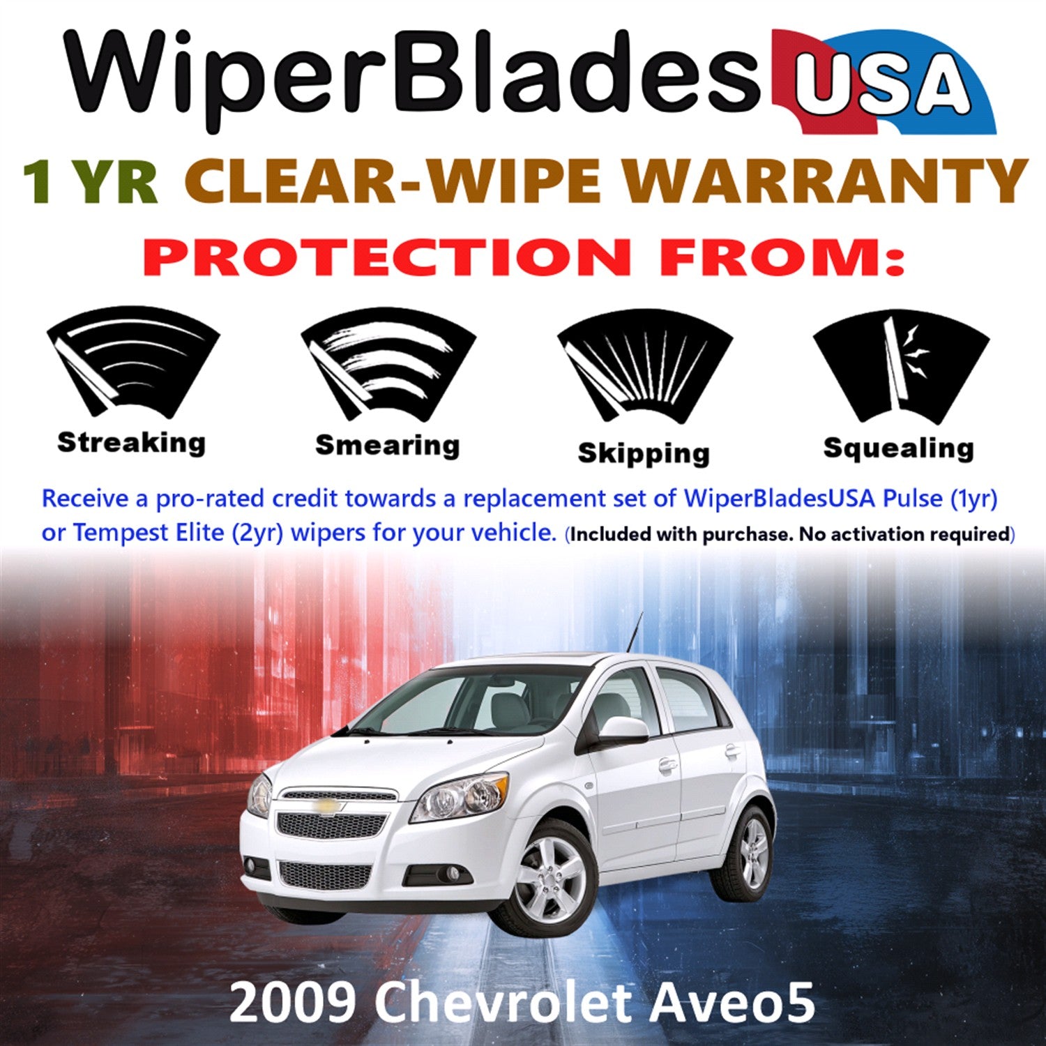 2009 Chevrolet Aveo5 Front Wiper blades Set Includes 1yr Wear Warranty & Free Delivery