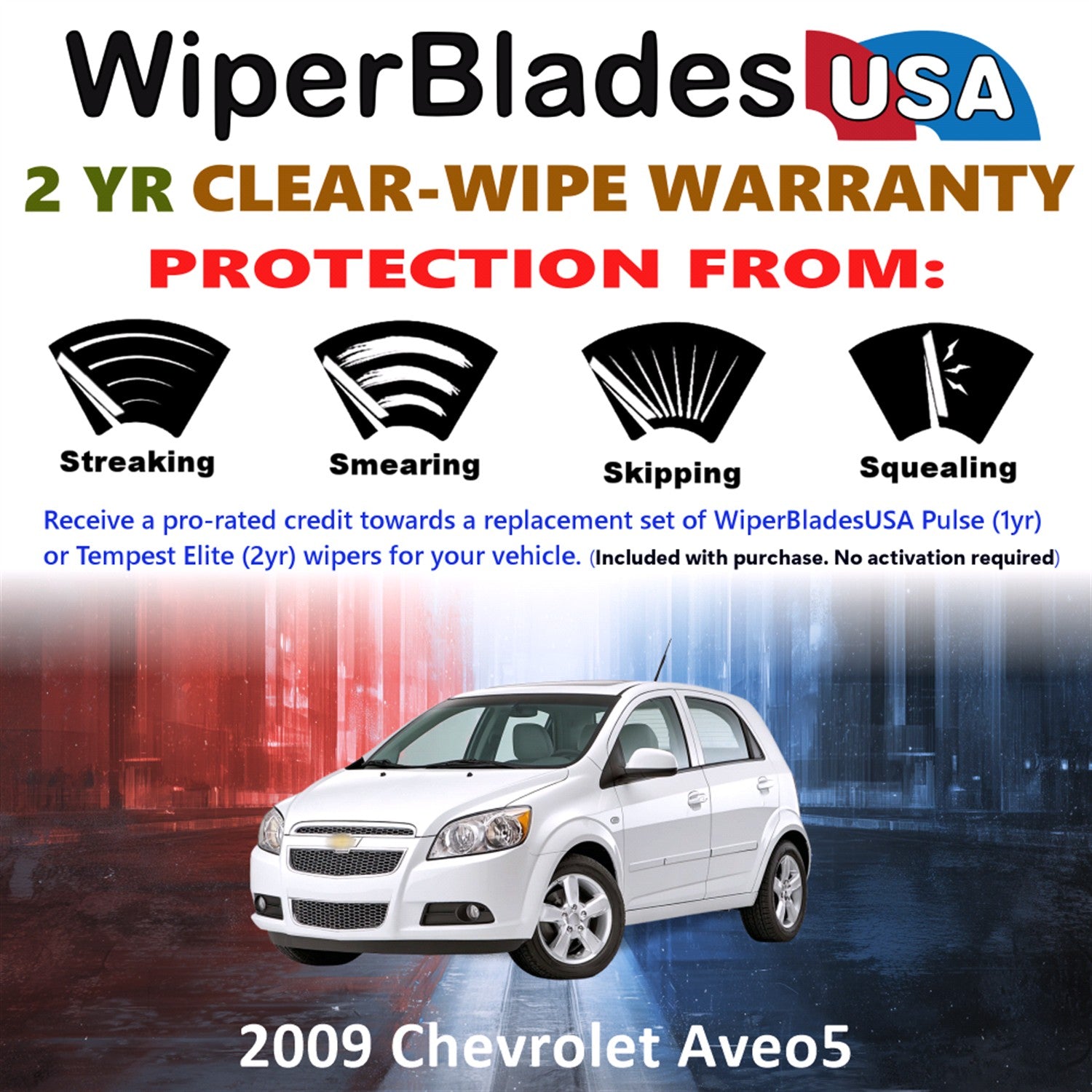 2009 Chevrolet Aveo5 Front Wiper blades Set  Includes 2yr Wear Warranty & Free Delivery