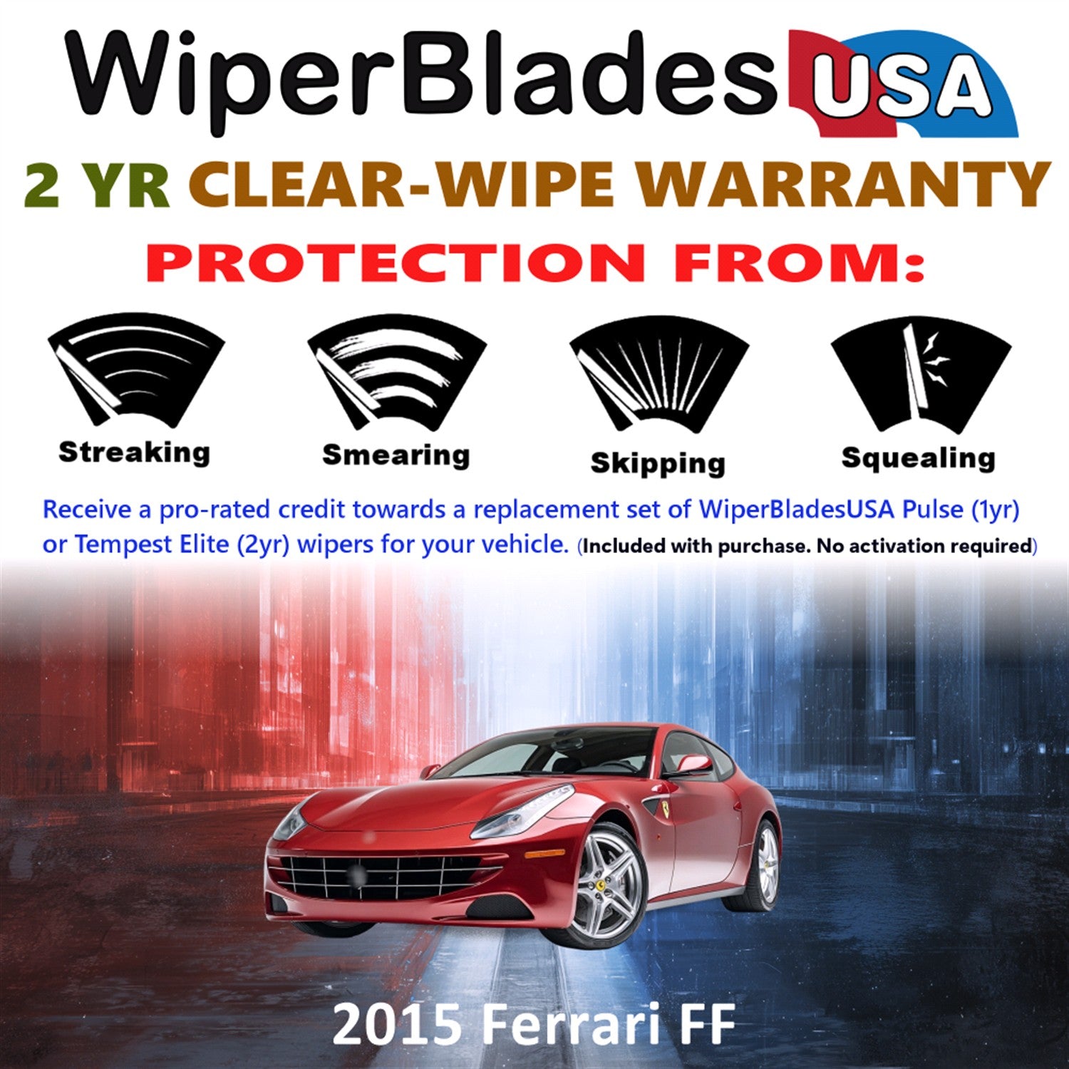 2015 Ferrari FF Front Wiper blades Set  Includes 2yr Wear Warranty & Free Delivery