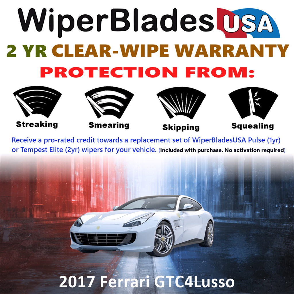 2017 Ferrari GTC4Lusso Front Wiper blades Set  Includes 2yr Wear Warranty & Free Delivery