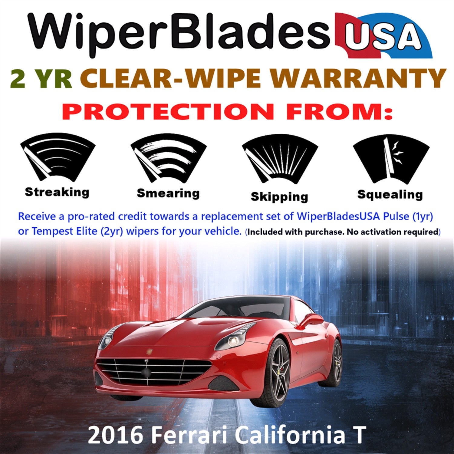 2016 Ferrari California T Front Wiper blades Set  Includes 2yr Wear Warranty & Free Delivery