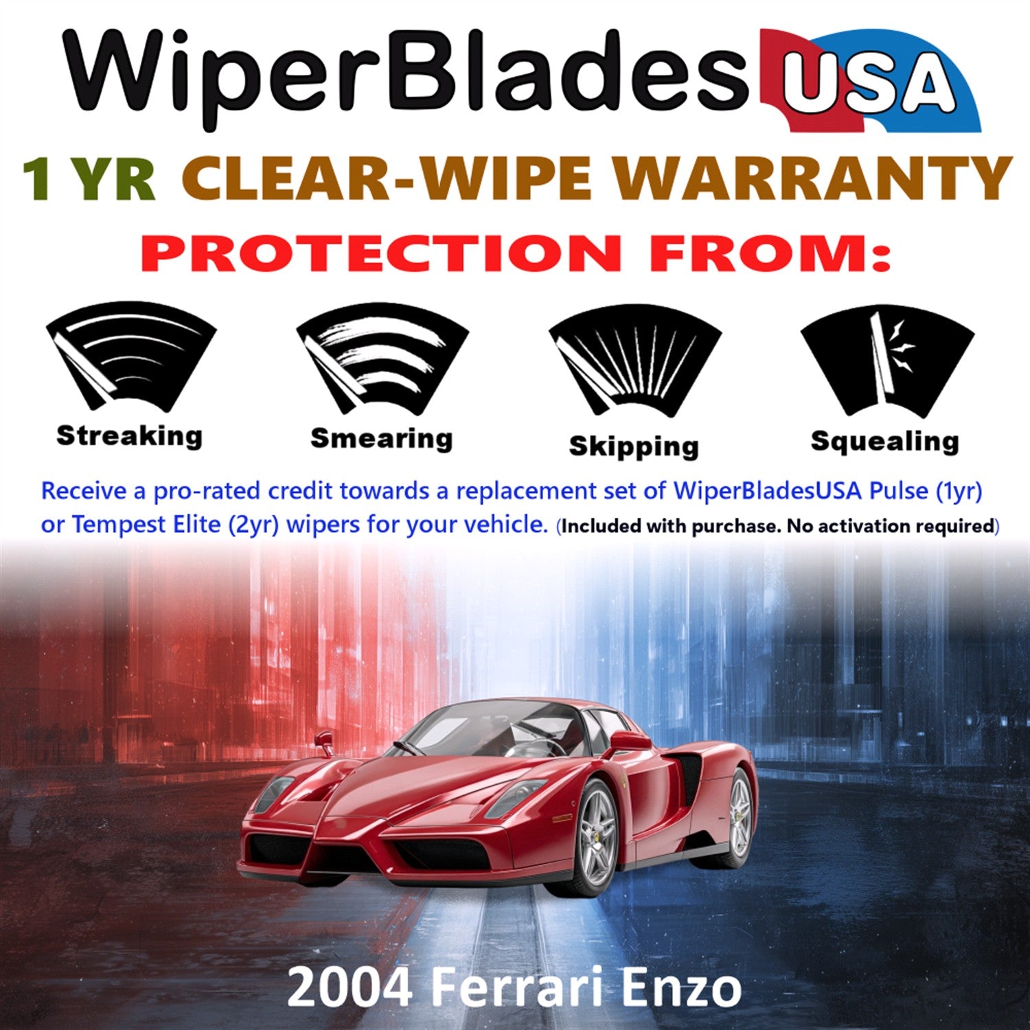 2004 Ferrari Enzo Front Wiper blades Set Includes 1yr Wear Warranty & Free Delivery