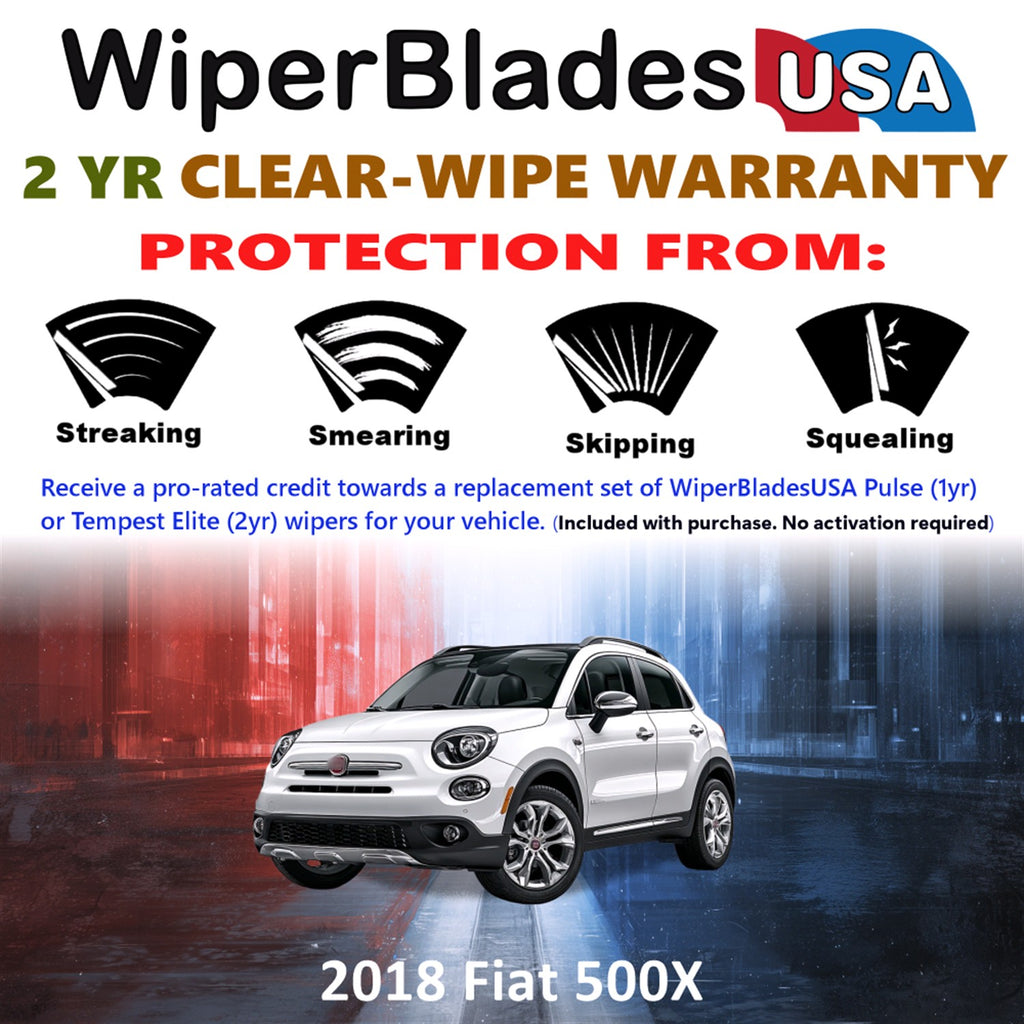 2018 Fiat 500X Front Wiper blades Set  Includes 2yr Wear Warranty & Free Delivery