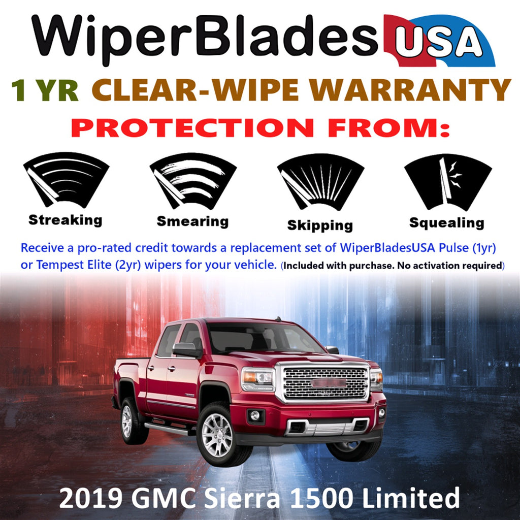 2019 GMC Sierra 1500 Limited Front Wiper blades Set Includes 1yr Wear Warranty & Free Delivery