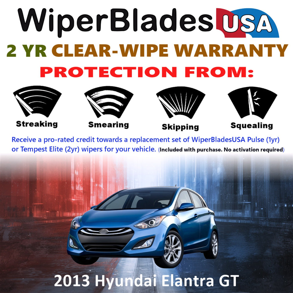 2013 Hyundai Elantra GT Front Wiper blades Set  Includes 2yr Wear Warranty & Free Delivery