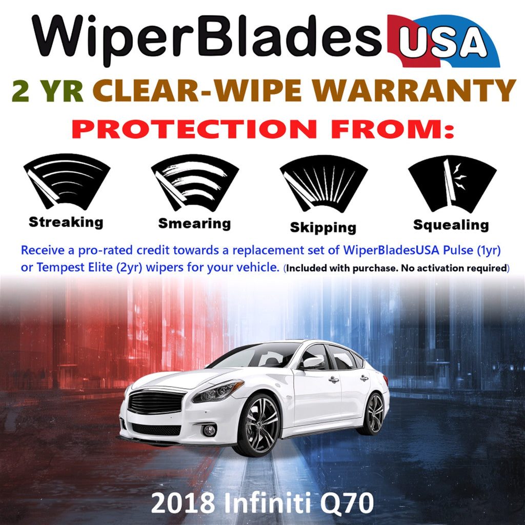 2018 Infiniti Q70 Front Wiper blades Set  Includes 2yr Wear Warranty & Free Delivery