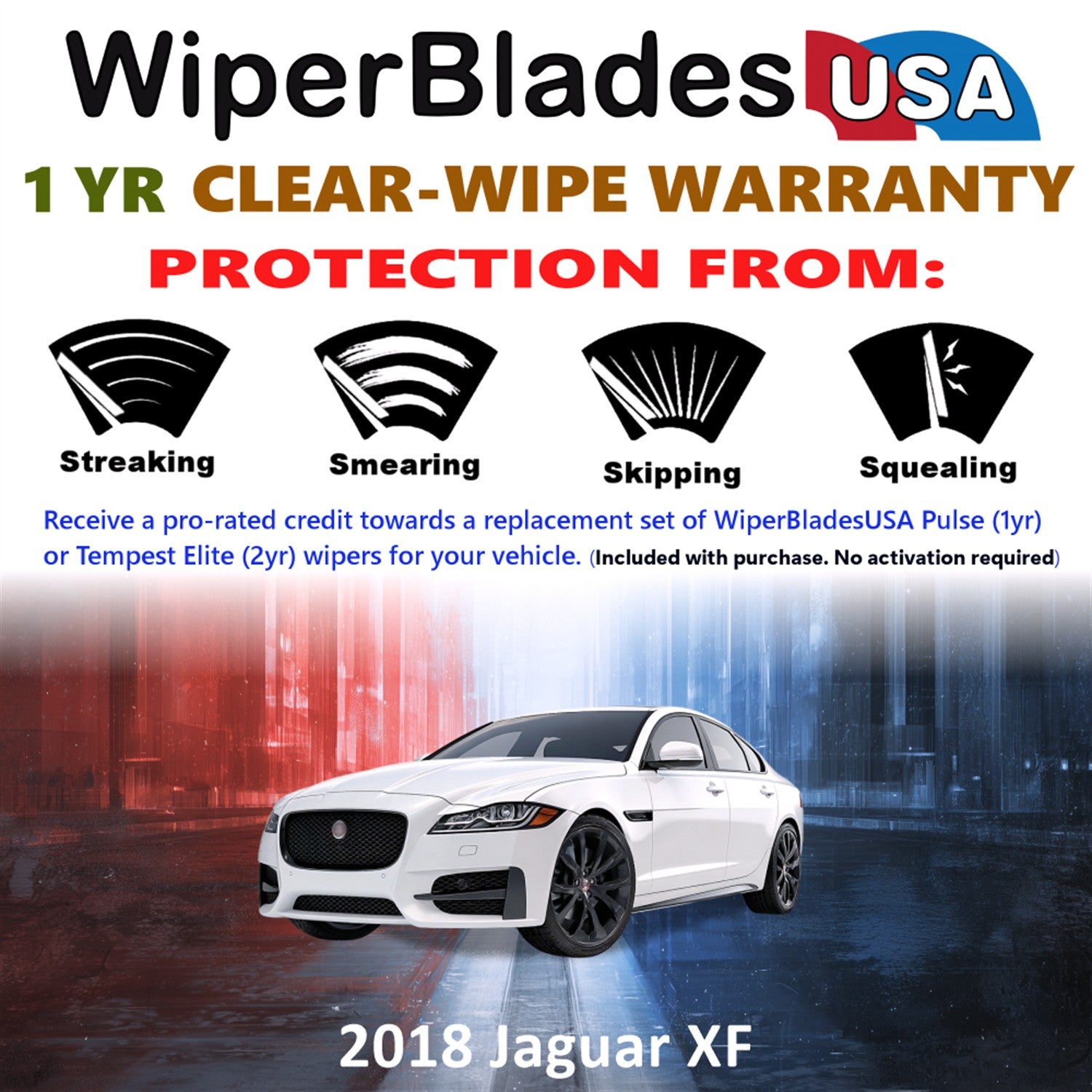 2018 Jaguar XF Front Wiper blades Set Includes 1yr Wear Warranty & Free Delivery
