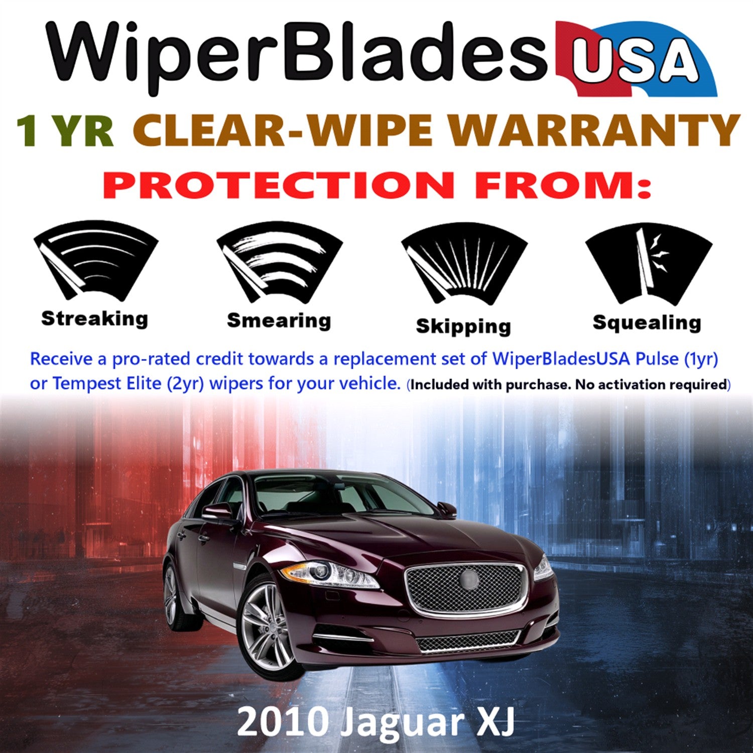 2010 Jaguar XJ Front Wiper blades Set Includes 1yr Wear Warranty & Free Delivery