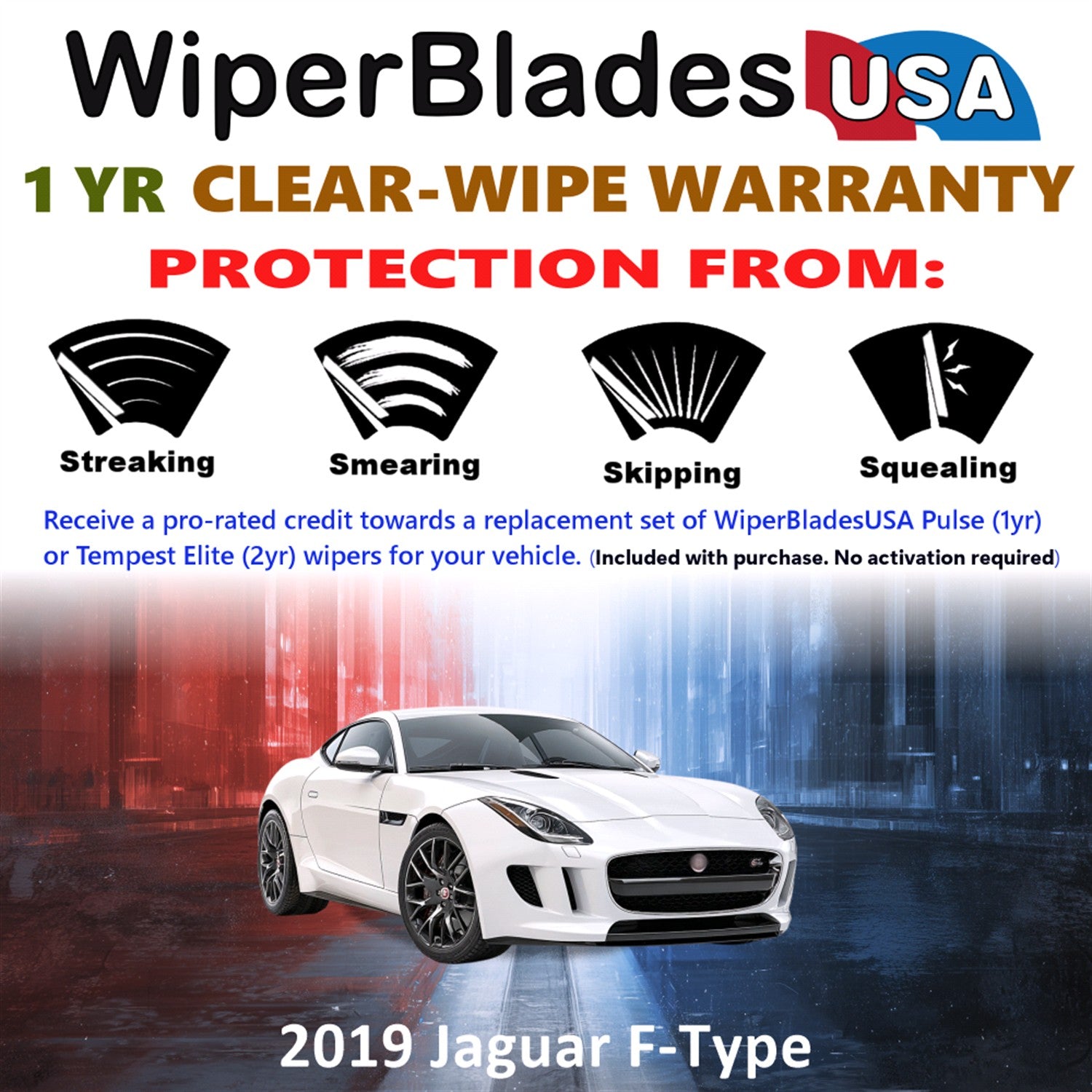 2019 Jaguar F-Type Front Wiper blades Set Includes 1yr Wear Warranty & Free Delivery