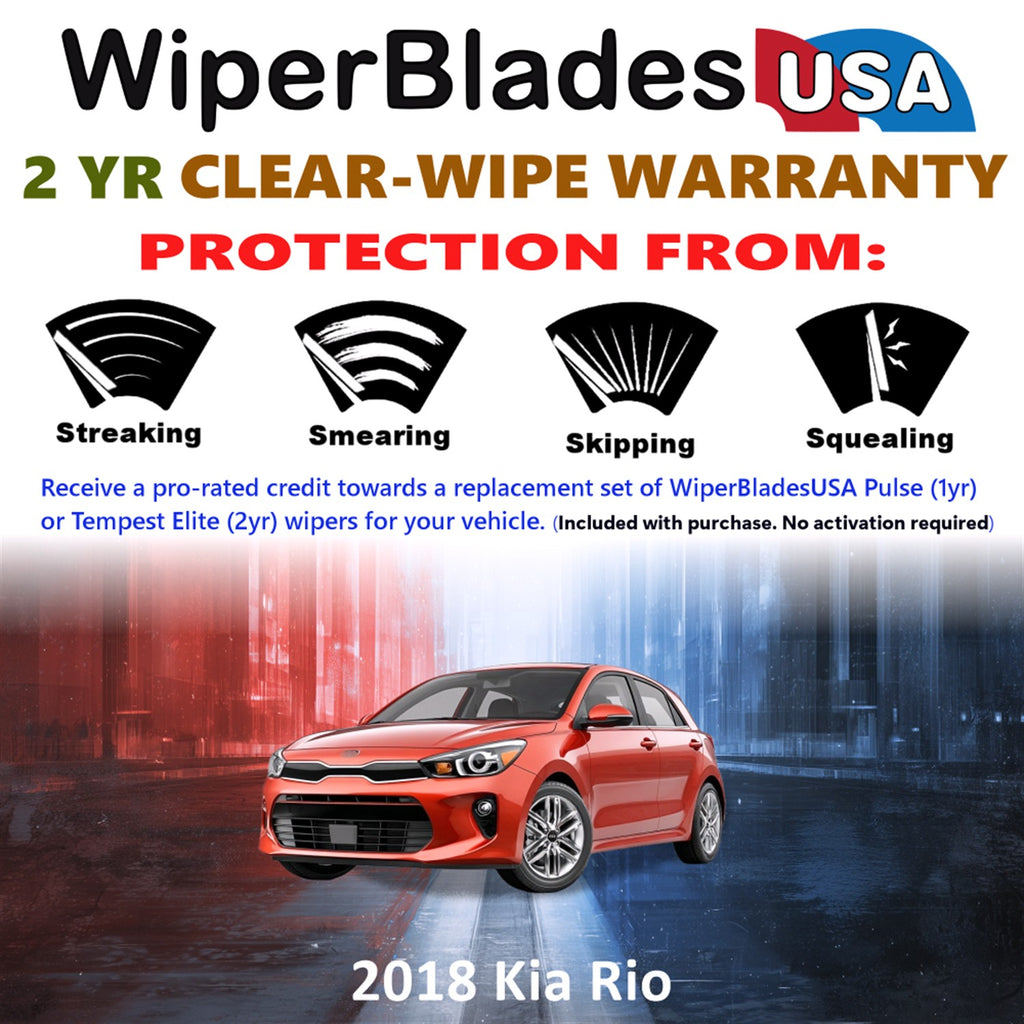 2018 Kia Rio Front Wiper blades Set  Includes 2yr Wear Warranty & Free Delivery