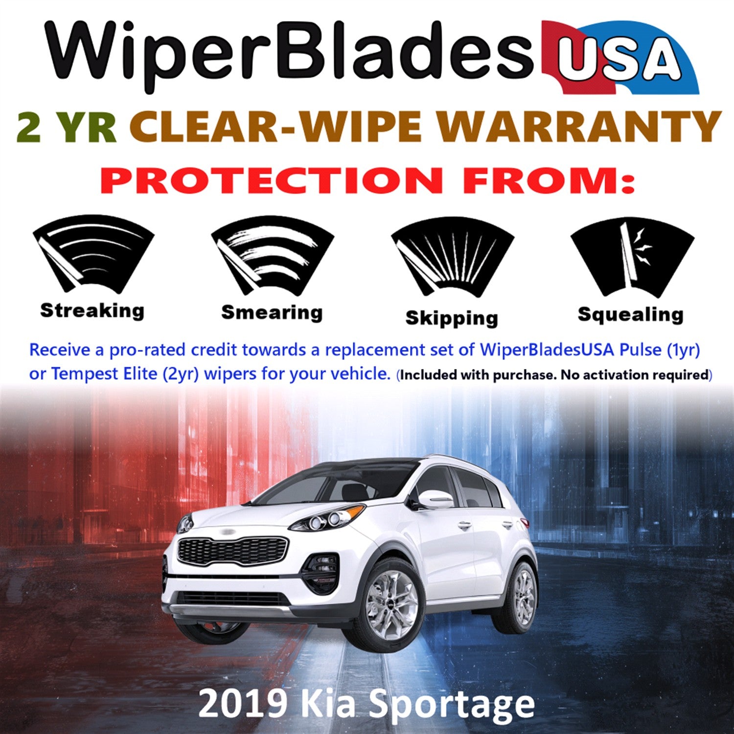 2019 Kia Sportage Front Wiper blades Set  Includes 2yr Wear Warranty & Free Delivery