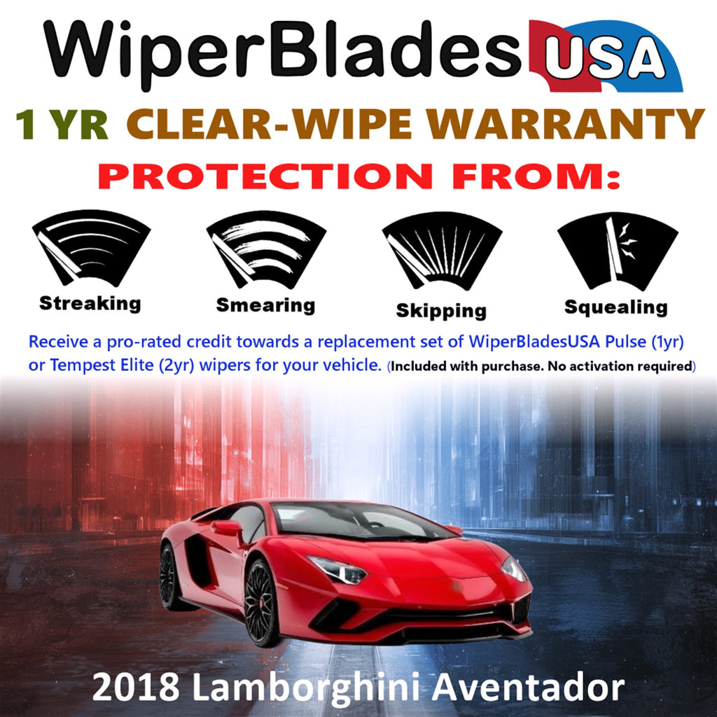 2018 Lamborghini Aventador Front Wiper blades Set Includes 1yr Wear Warranty & Free Delivery