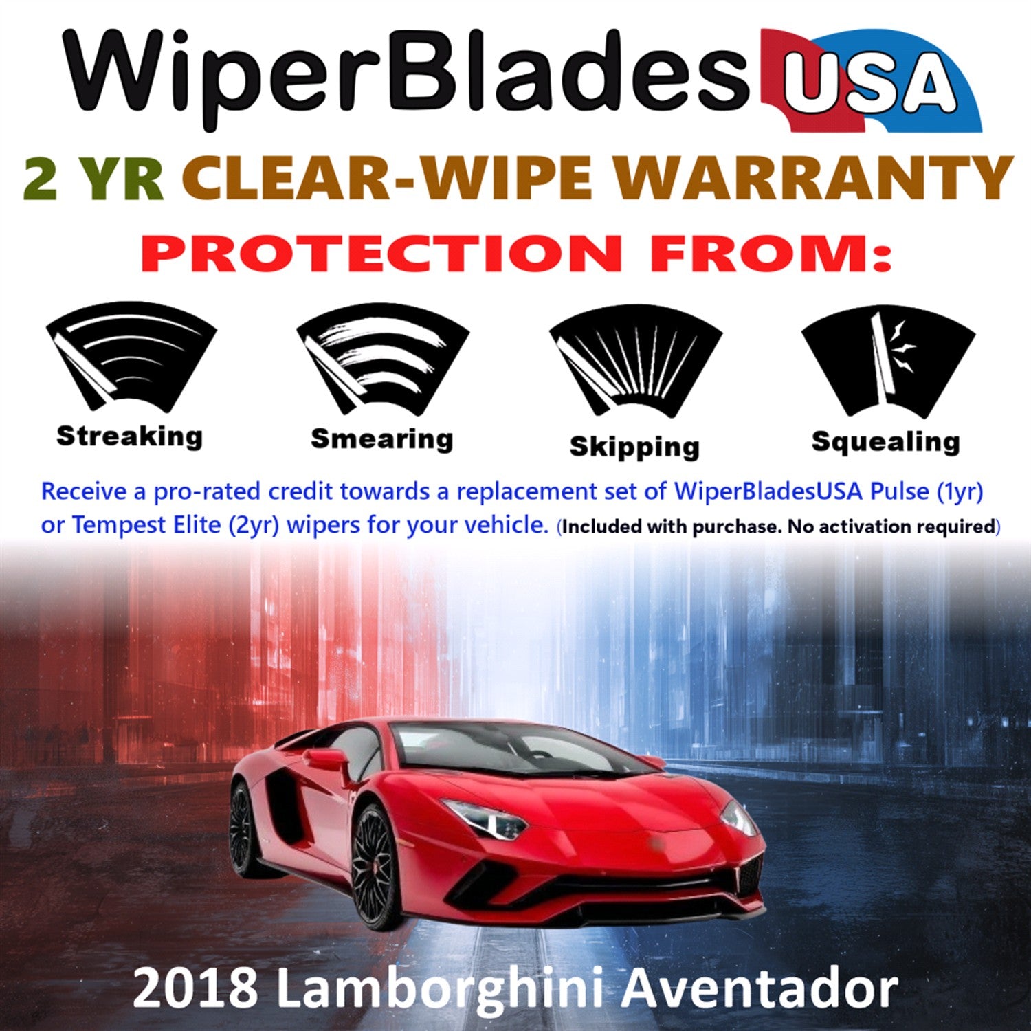 2018 Lamborghini Aventador Front Wiper blades Set  Includes 2yr Wear Warranty & Free Delivery