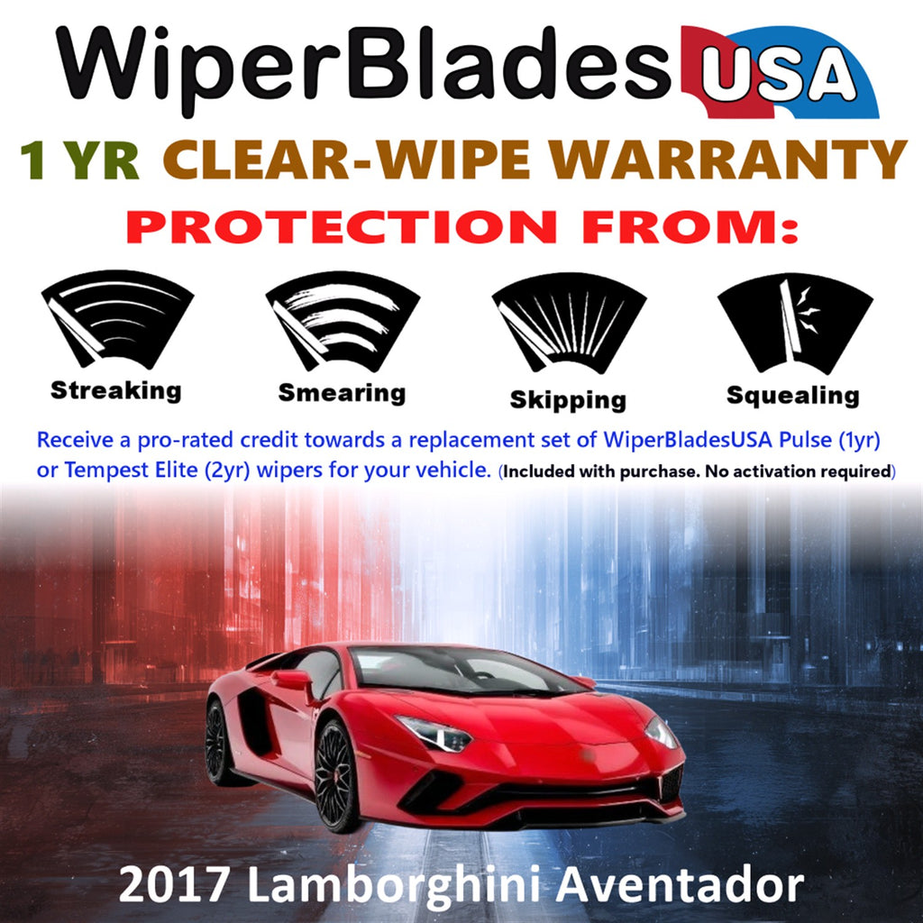 2017 Lamborghini Aventador Front Wiper blades Set Includes 1yr Wear Warranty & Free Delivery