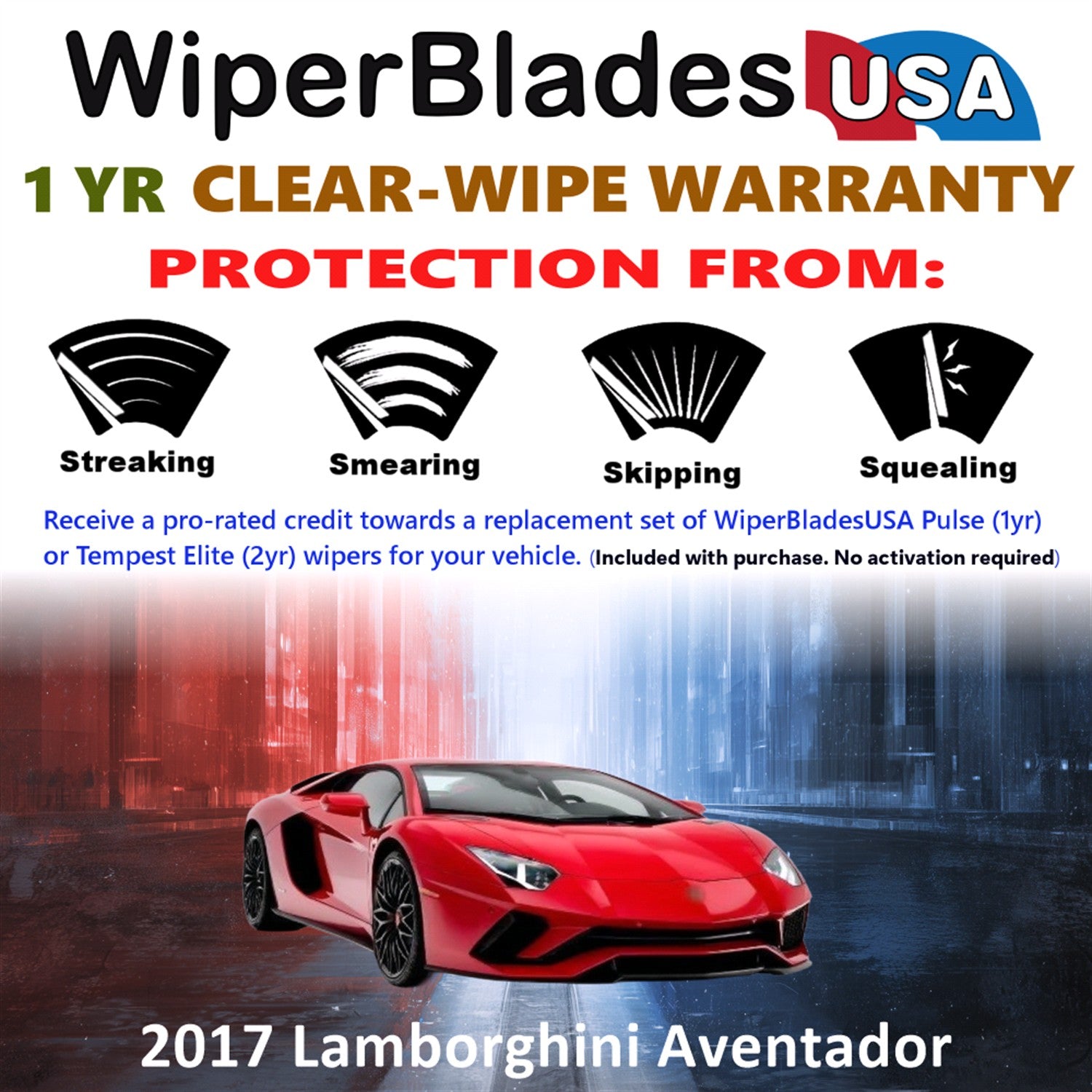 2017 Lamborghini Aventador Front Wiper blades Set Includes 1yr Wear Warranty & Free Delivery
