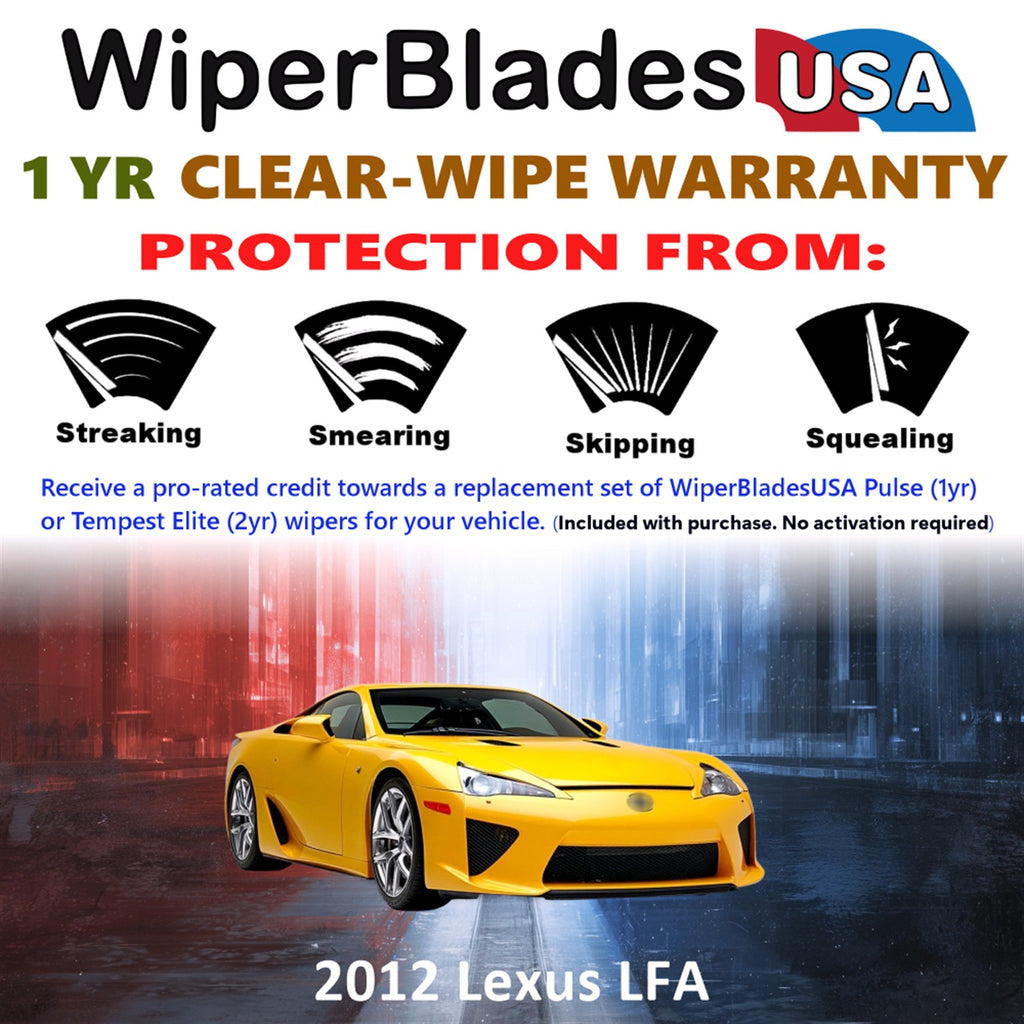 2012 Lexus LFA Front Wiper blades Set Includes 1yr Wear Warranty & Free Delivery