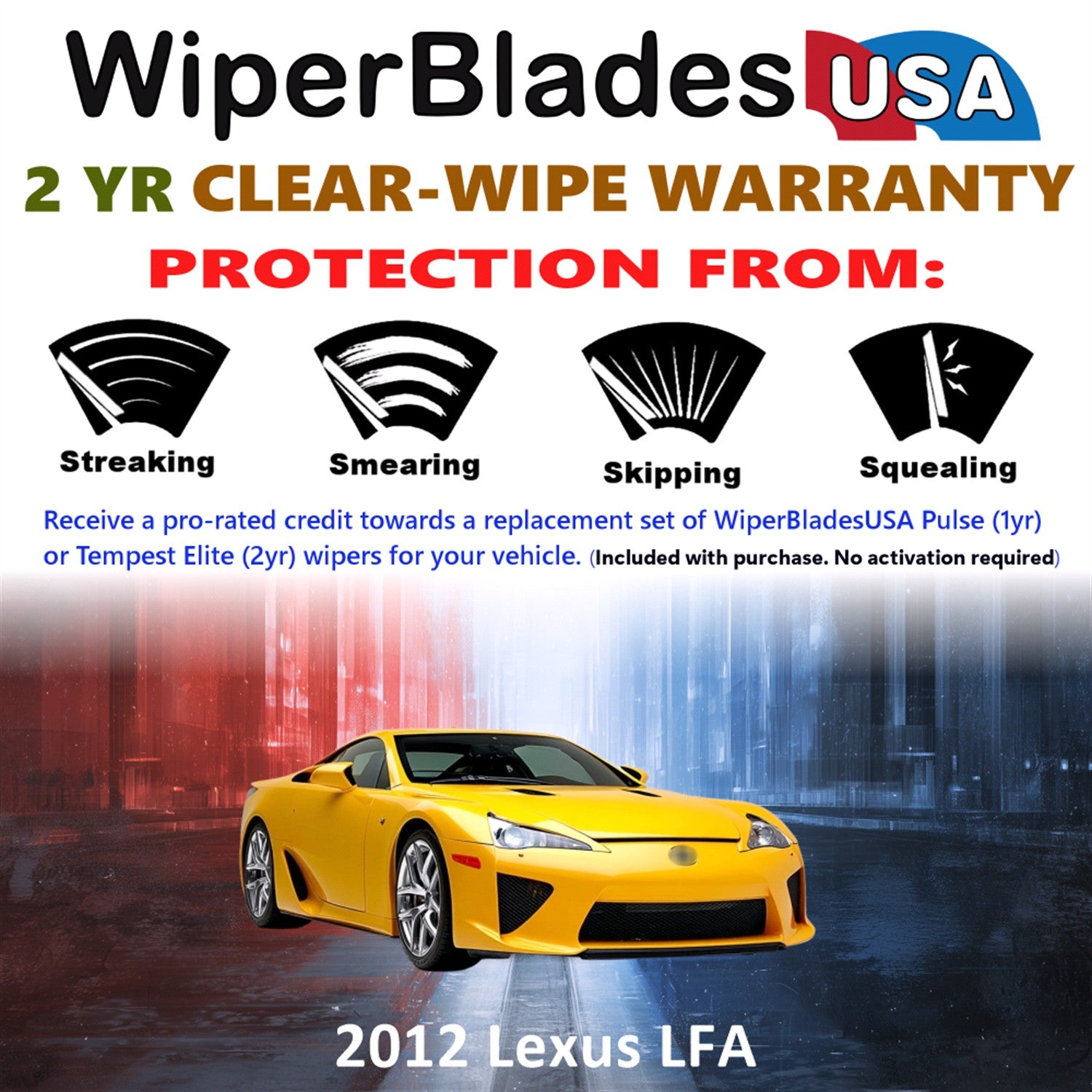 2012 Lexus LFA Front Wiper blades Set  Includes 2yr Wear Warranty & Free Delivery