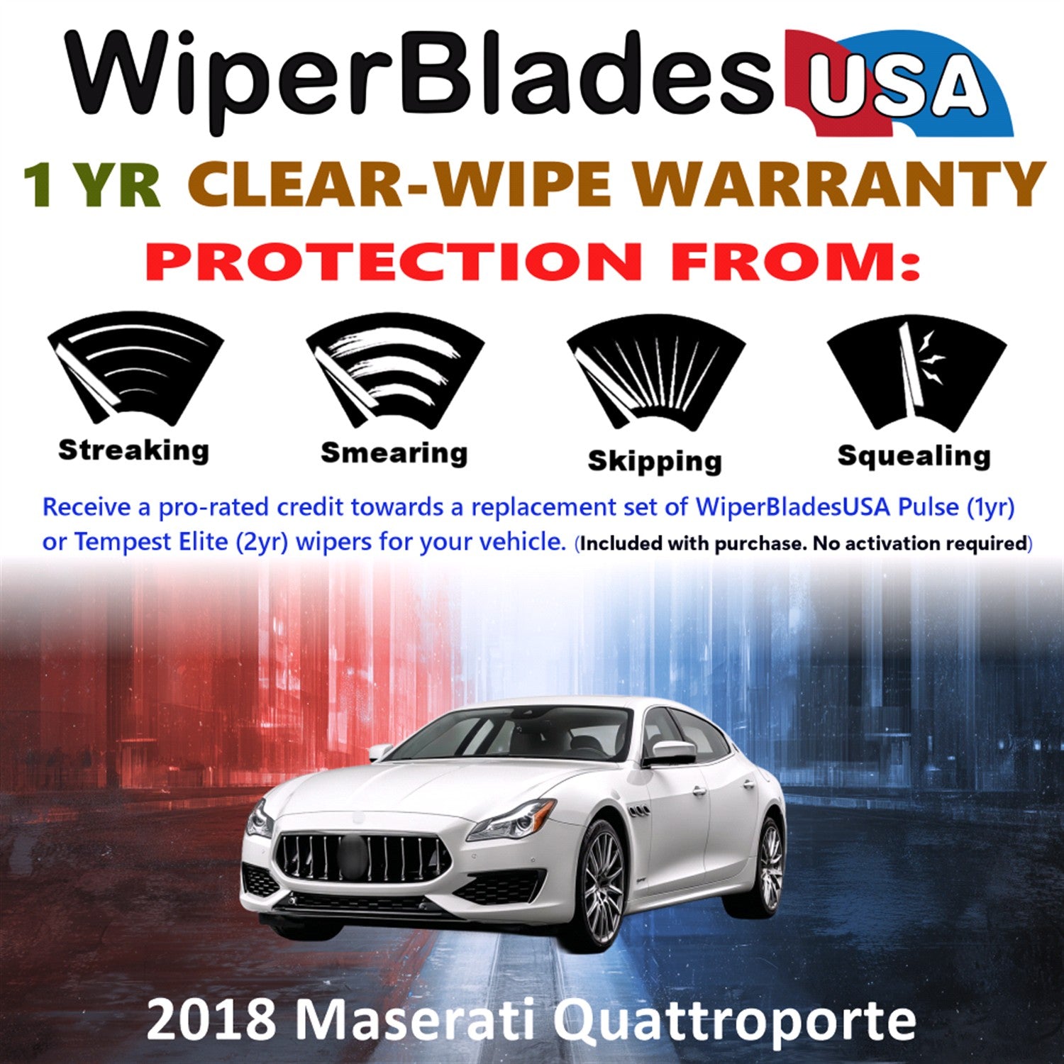 2018 Maserati Quattroporte Front Wiper blades Set Includes 1yr Wear Warranty & Free Delivery