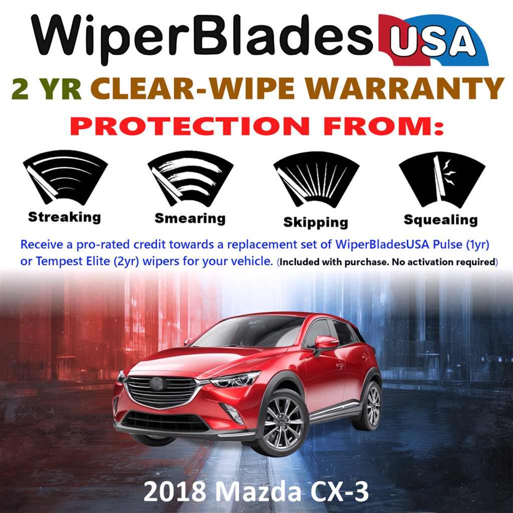 2018 Mazda CX-3 Front Wiper blades Set  Includes 2yr Wear Warranty & Free Delivery