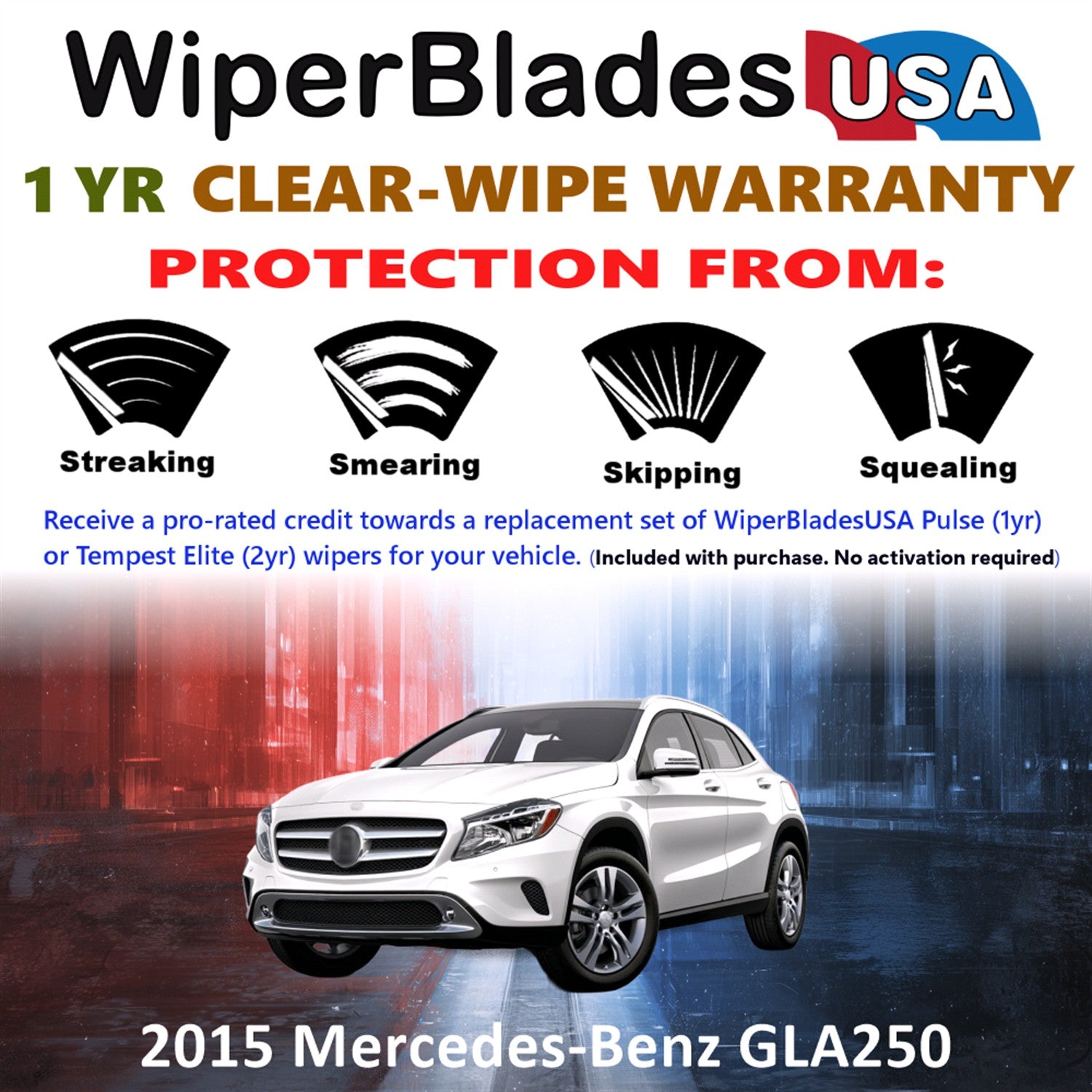 2015 Mercedes-Benz GLA250 Front Wiper blades Set Includes 1yr Wear Warranty & Free Delivery