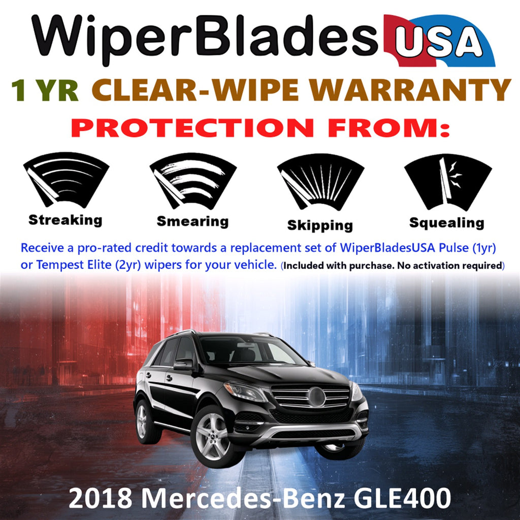 2018 Mercedes-Benz GLE400 Front w/Rear Wiper blades Set Includes 1yr Wear Warranty & Free Delivery