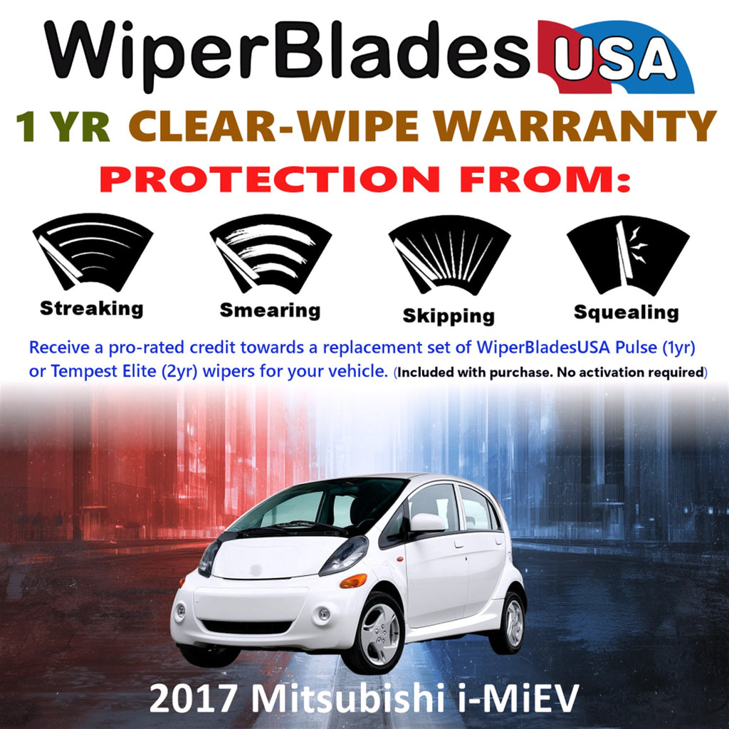 2017 Mitsubishi i-MiEV Front w/Rear Wiper blades Set Includes 1yr Wear Warranty & Free Delivery