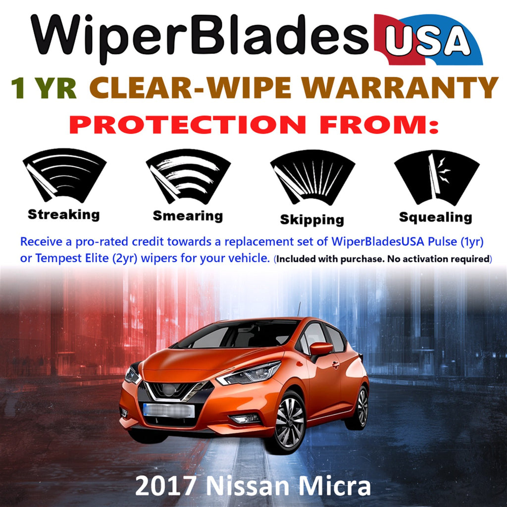 2017 Nissan Micra Front Wiper blades Set Includes 1yr Wear Warranty & Free Delivery
