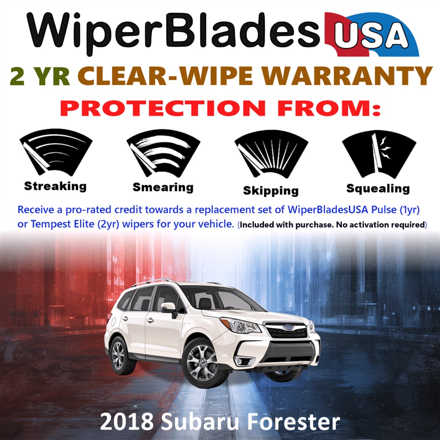 2018 Subaru Forester Front Wiper blades Set  Includes 2yr Wear Warranty & Free Delivery