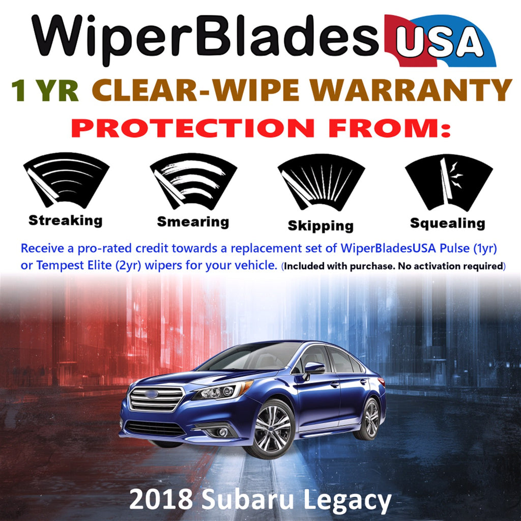 2018 Subaru Legacy Front Wiper blades Set Includes 1yr Wear Warranty & Free Delivery