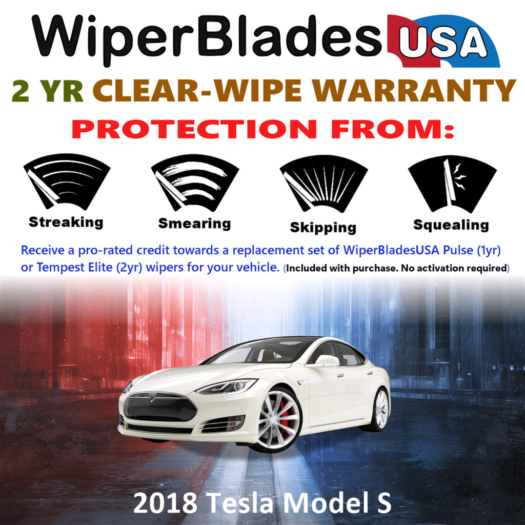 2018 Tesla Model S Front Wiper blades Set  Includes 2yr Wear Warranty & Free Delivery