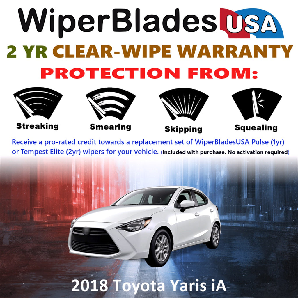 2018 Toyota Yaris iA Front Wiper blades Set  Includes 2yr Wear Warranty & Free Delivery