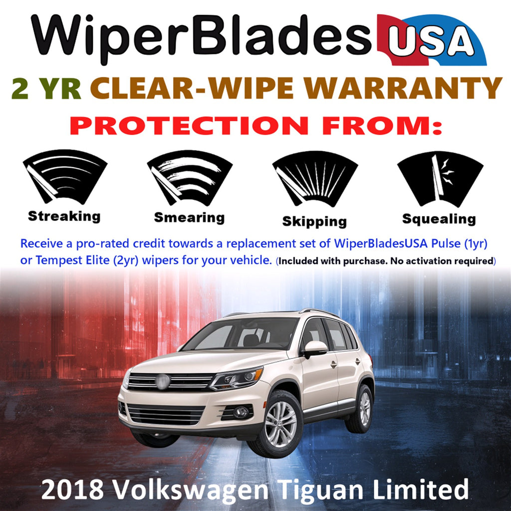 2018 Volkswagen Tiguan Limited Front Wiper blades Set  Includes 2yr Wear Warranty & Free Delivery