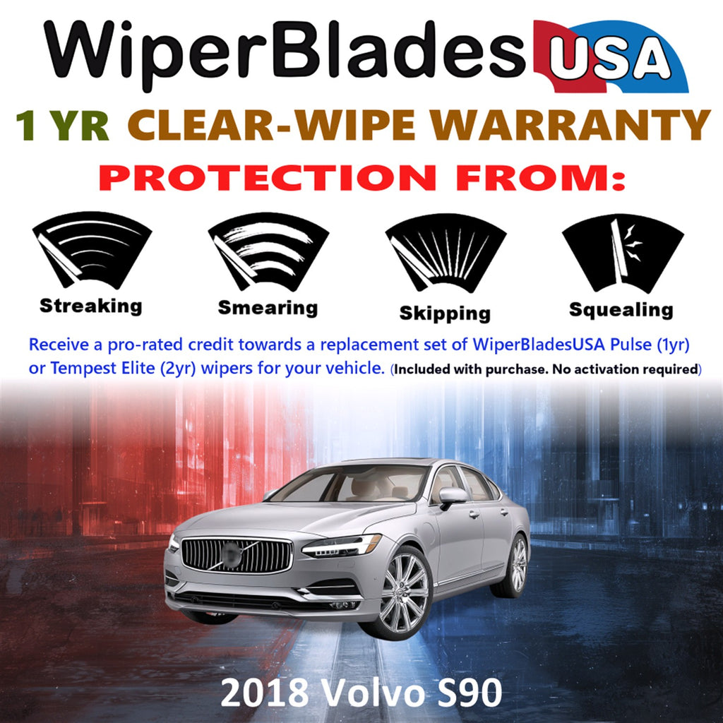 2018 Volvo S90 Front Wiper blades Set Includes 1yr Wear Warranty & Free Delivery