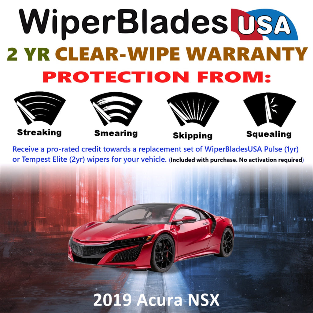 2019 Acura NSX Front Wiper blades Set  Includes 2yr Wear Warranty & Free Delivery