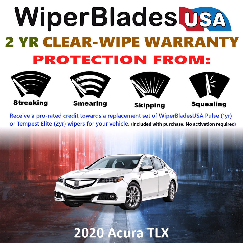 2020 Acura TLX Front Wiper blades Set  Includes 2yr Wear Warranty & Free Delivery