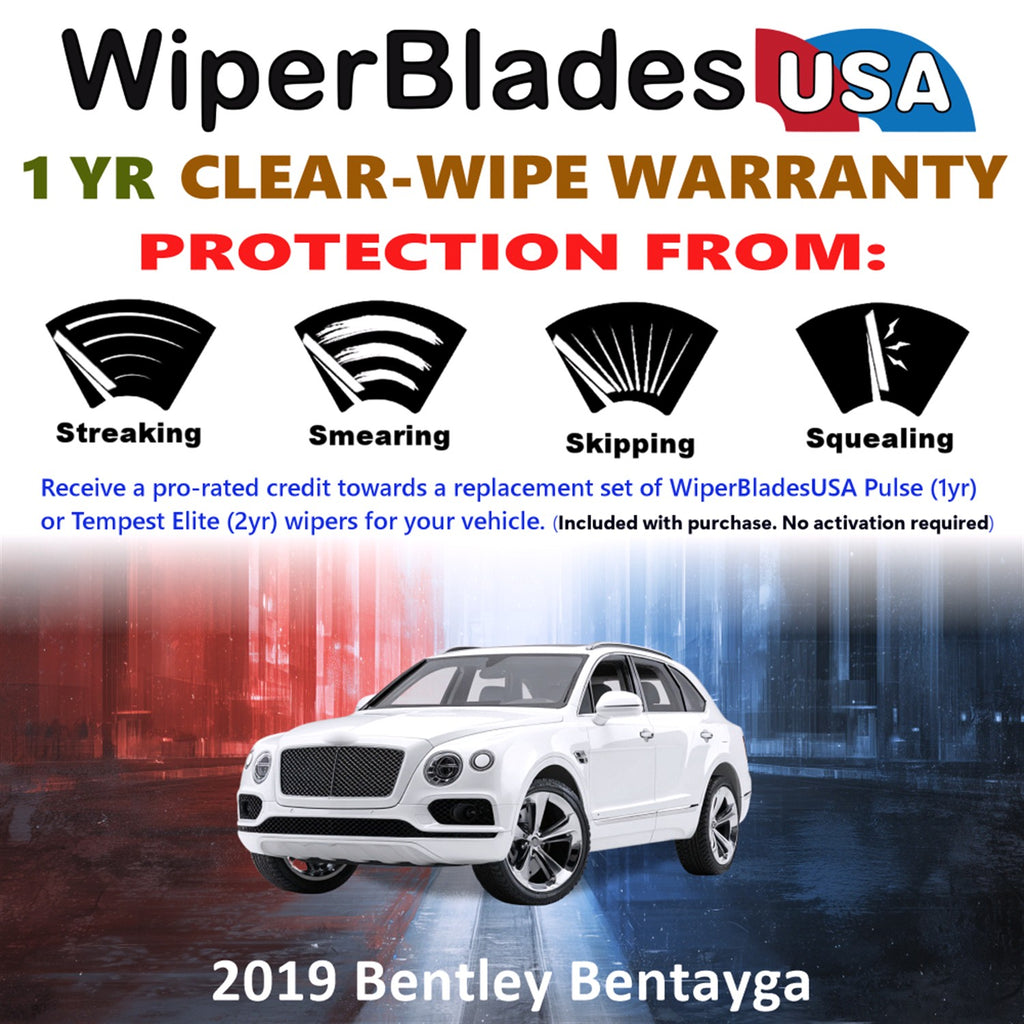 2019 Bentley Bentayga Front w/Rear Wiper blades Set Includes 1yr Wear Warranty & Free Delivery